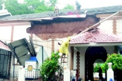 Ponda’s Mt Carmel Chapel portion of roof, wall collapses