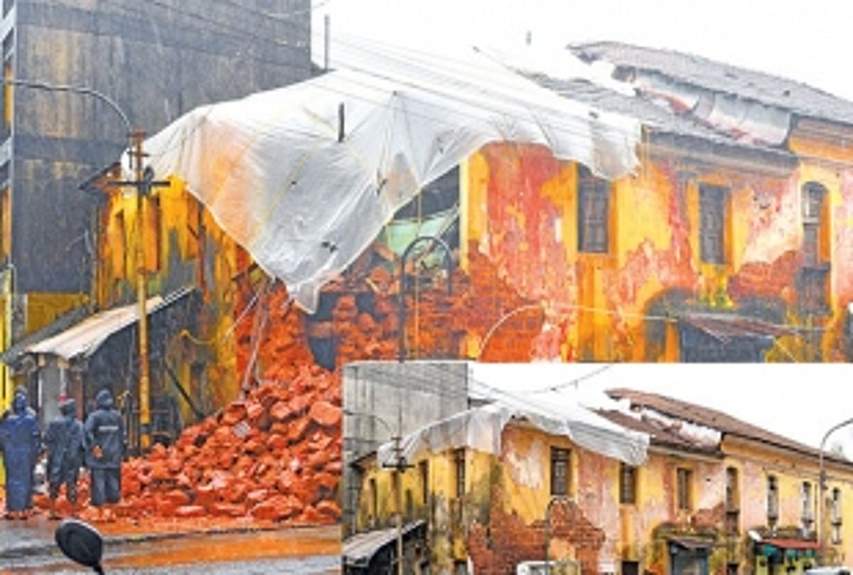 Portion of a Portuguese-era building collapses