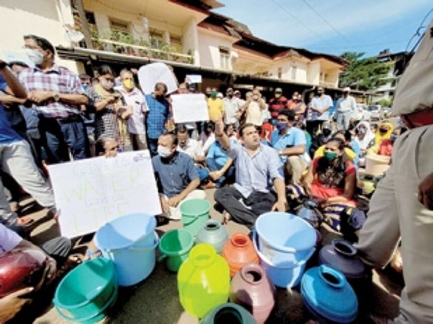 Porvorim locals, MLA hold protests over water scarcity