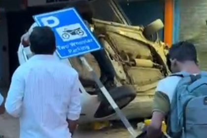 Pothole-Ridden Road Causes Taxi Overturn in Curchorem; Driver Injured