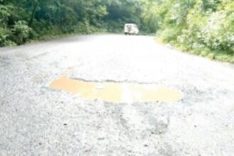 Pothole at Baythakhol poses threat to motorists