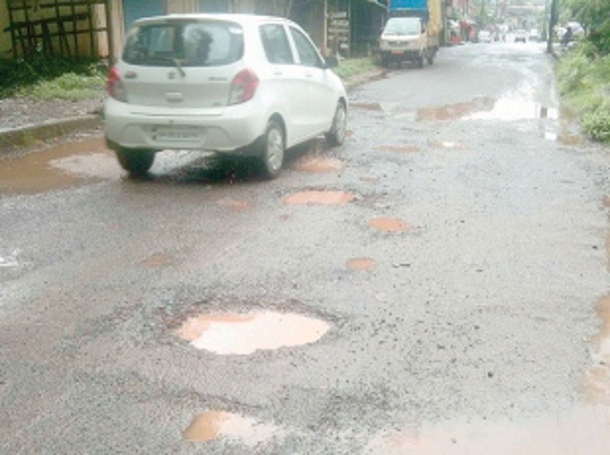 Potholes filled up at Ponda