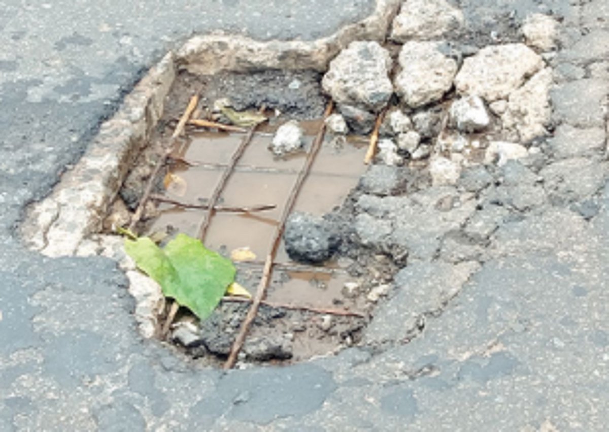 Potholes on Borim Bridge pose risk to motorists, complain locals