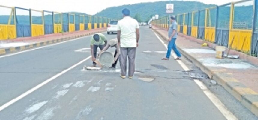 Potholes resurface on Borim bridge
