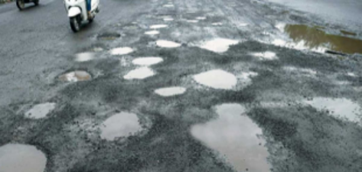 Potholes, the highlight of Bardez roads
