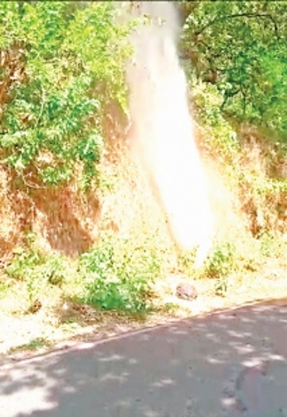 Power Dept damages  water pipeline at Querim