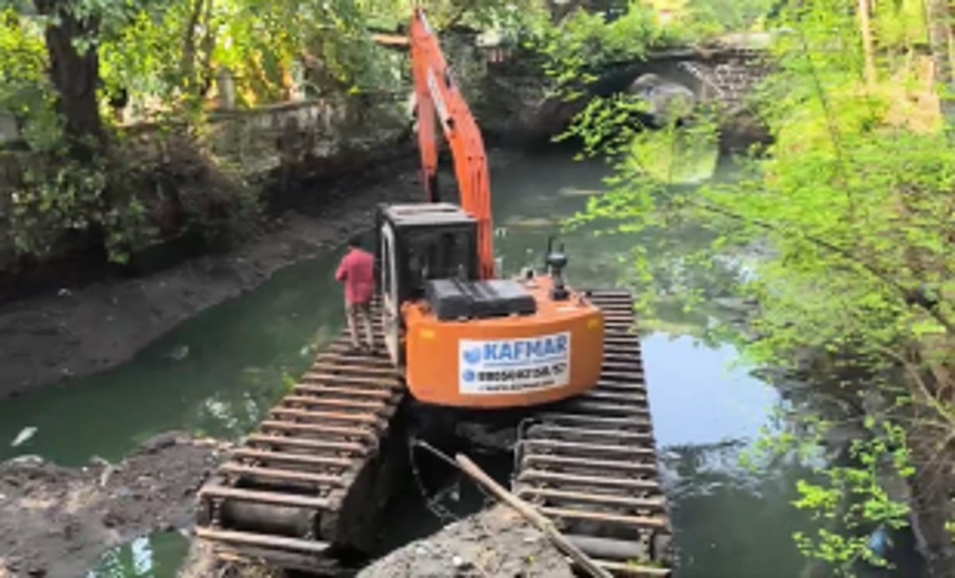 Pre-Monsoon desilting of St. Inez Creek commences amid environmental concerns