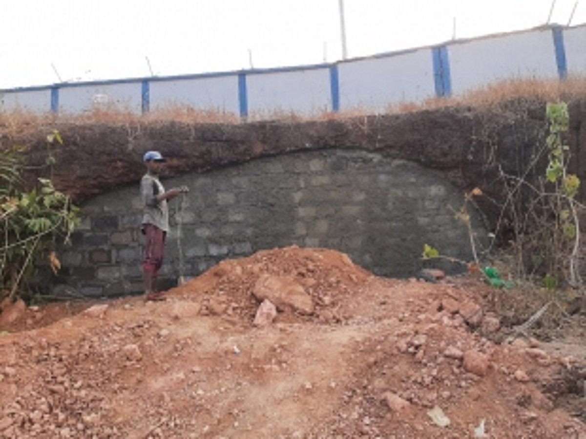 Pre-historic Rock Cut Chicalim Caves sealed by miscreants