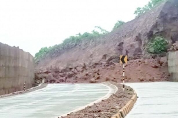 Protection walls collapse following third massive landslide at Naibag