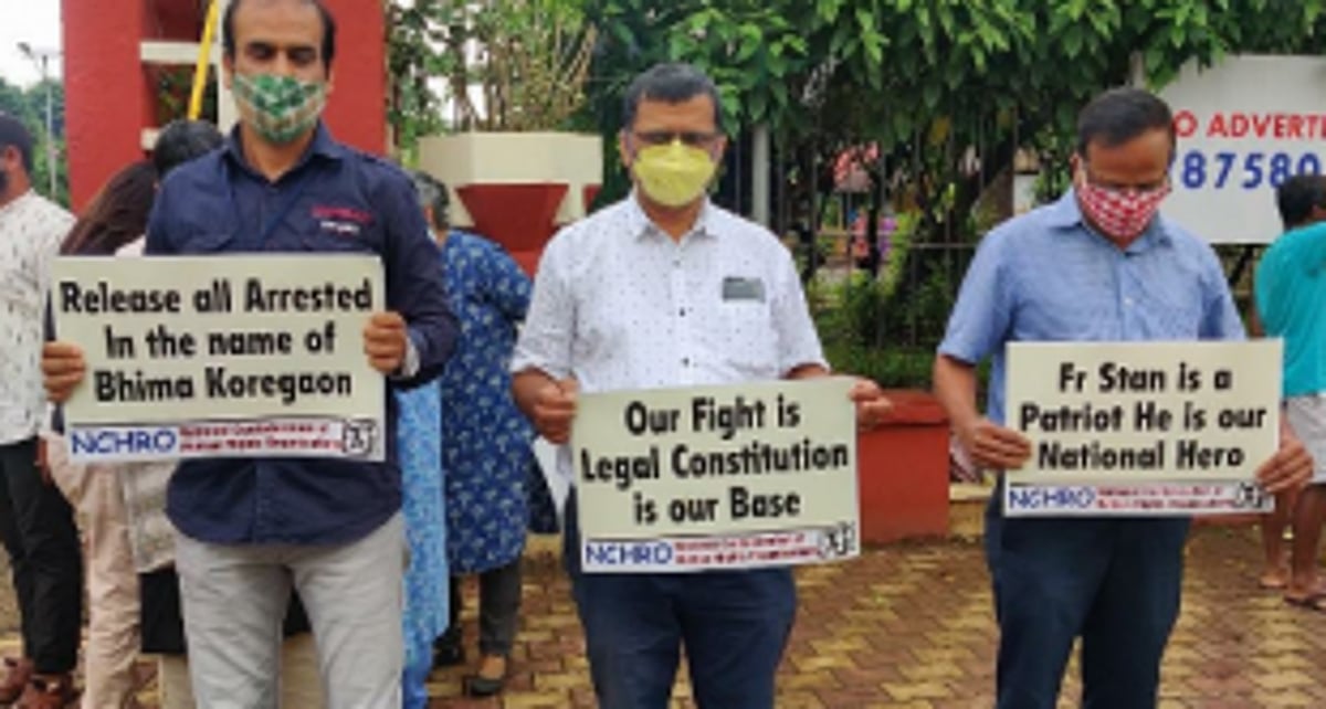 Protests held in Margao over Fr Stan’s arrest