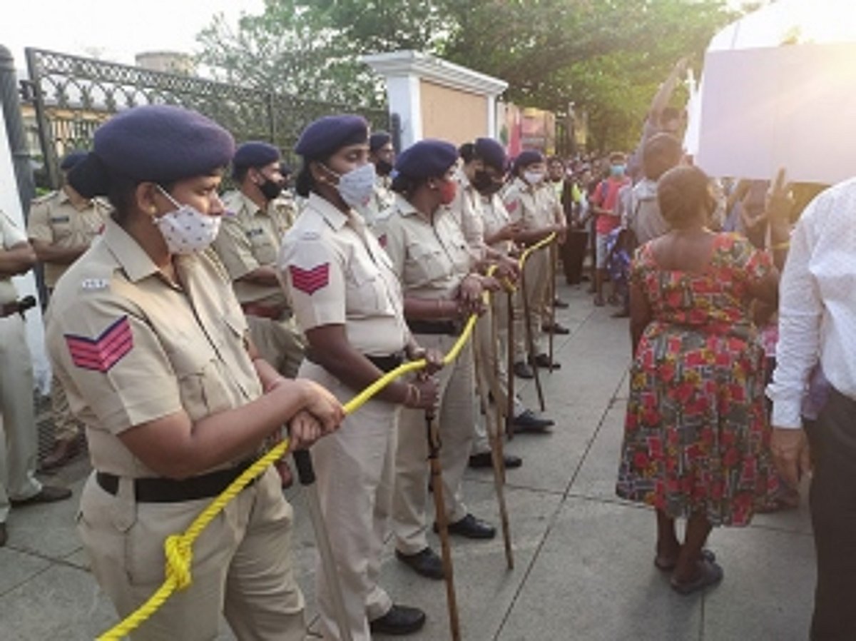 Protests outside venue  keep police on their toes