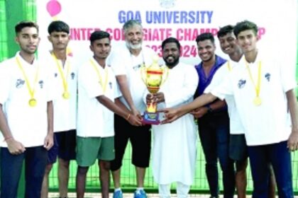 Quepem Govt College of Arts, Science  and Commerce are tennis champions