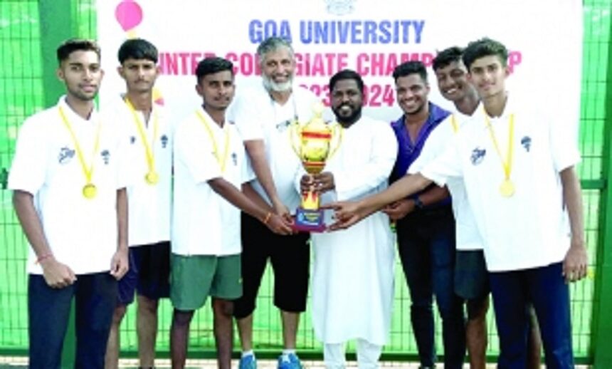 Quepem Govt College of Arts, Science and Commerce are tennis champions