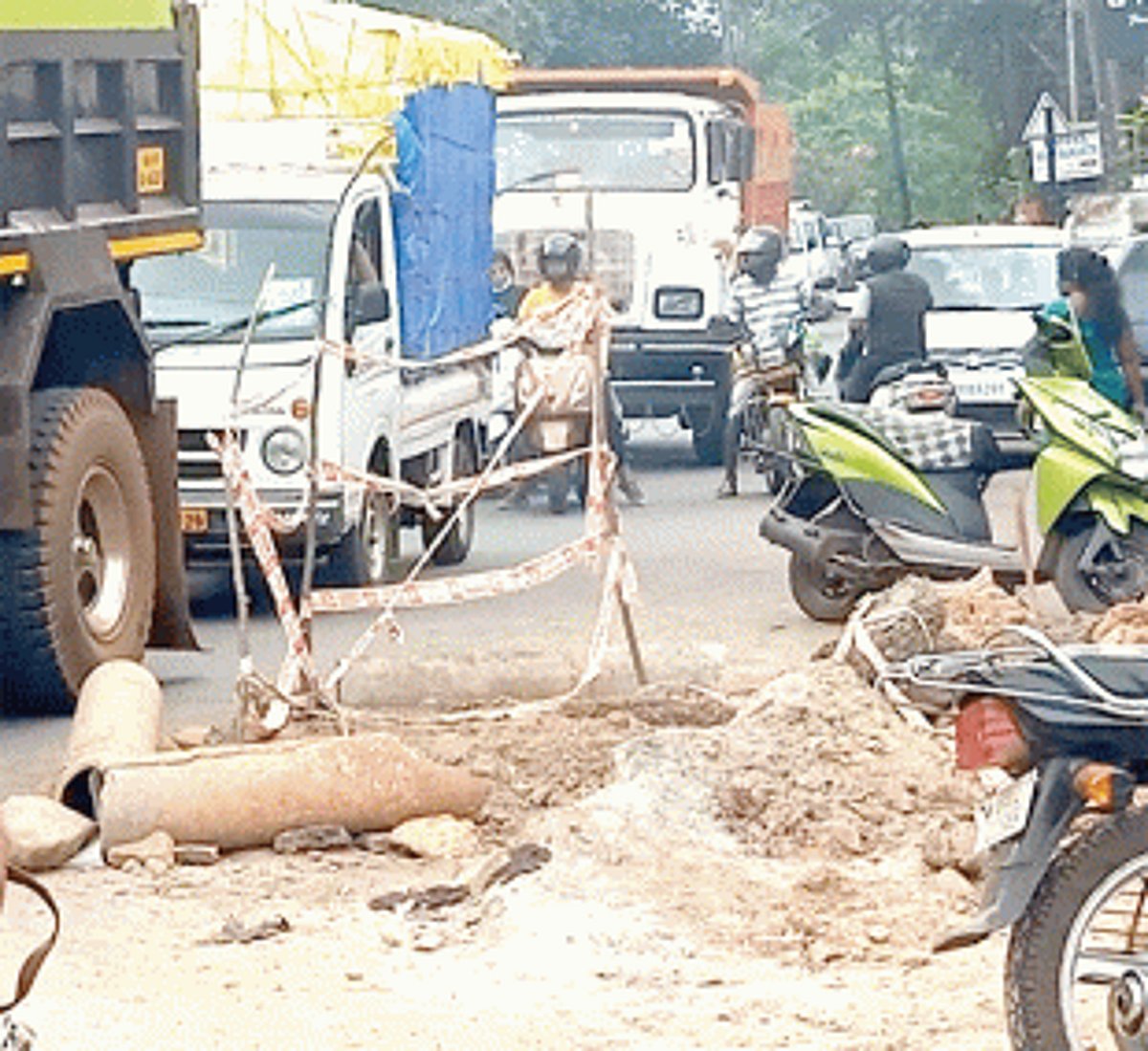 Quepem locals worried over the  way road repair work going on