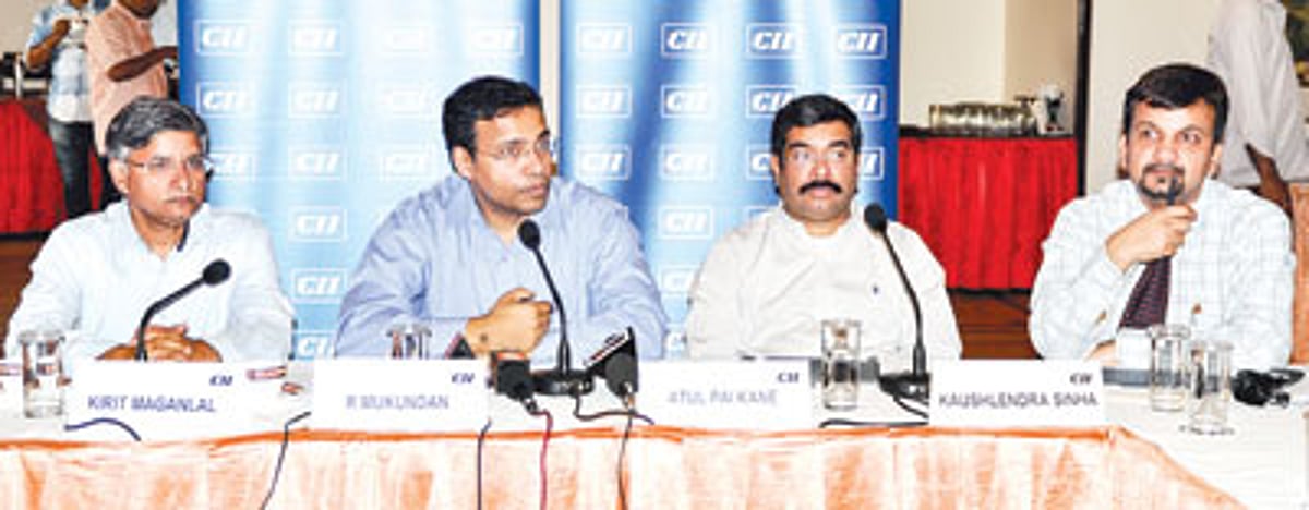 R Mukundan, Chairman CII Western Region and MD-Tata Chemicals Ltd interacts with the media