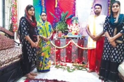 RELIGIOUS HARMONY: Muslim family in Korgao worships Lord Ganesha