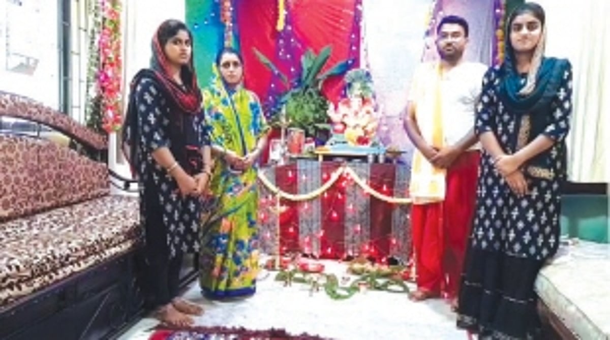 RELIGIOUS HARMONY: Muslim family in Korgao worships Lord Ganesha
