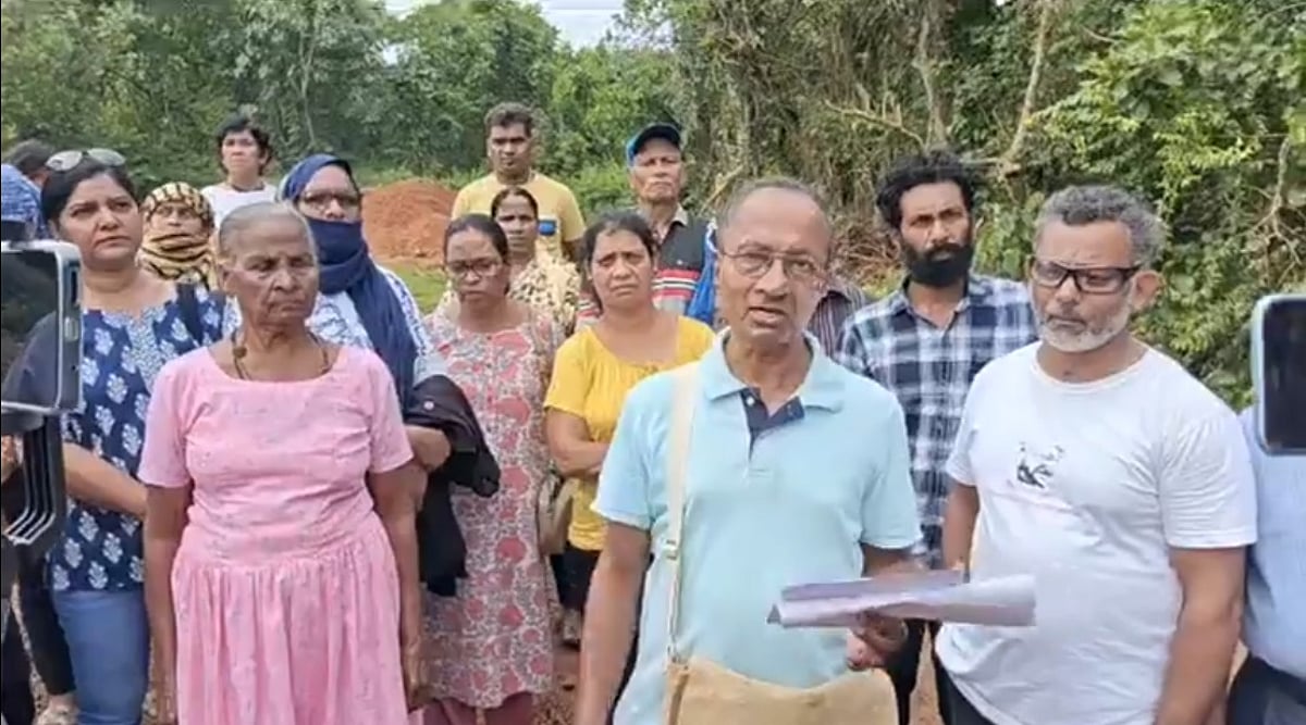 Raia villagers oppose Maina Curtorim police station on hillock by cutting of trees