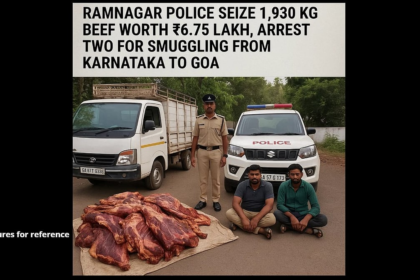 Ramnagar Police Seize 1,930 Kg Beef Worth ₹6.75 Lakh, Arrest Two for Smuggling from Karnataka to Goa