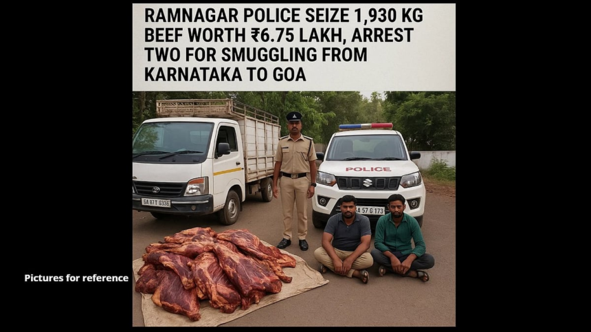 Ramnagar Police Seize 1,930 Kg Beef Worth ₹6.75 Lakh, Arrest Two for Smuggling from Karnataka to Goa 1 Ramnagar Police Seize 1,930 Kg Beef Worth ₹6.75 Lakh, Arrest Two for Smuggling from Karnataka to Goa