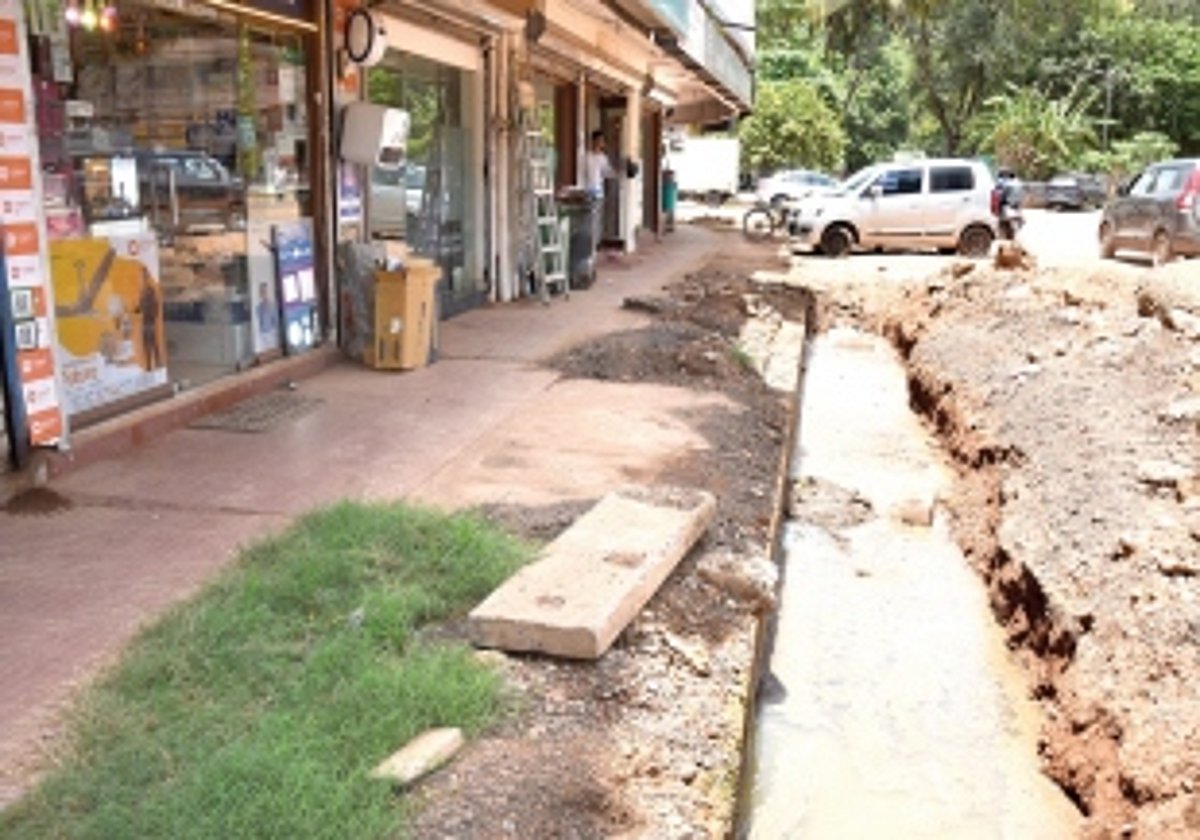 Raw sewage in trench near Madhuban Circle in St Inez raises a stink