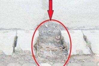 Re-install missing concrete slab at Kaziwada