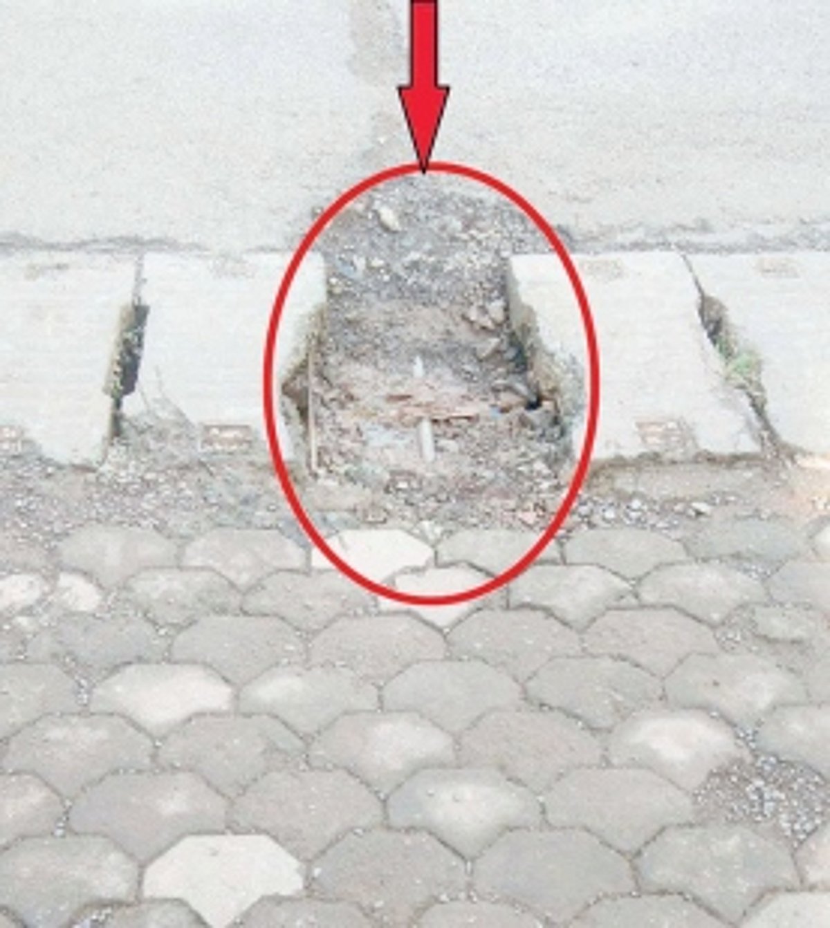 Re-install missing concrete slab at Kaziwada