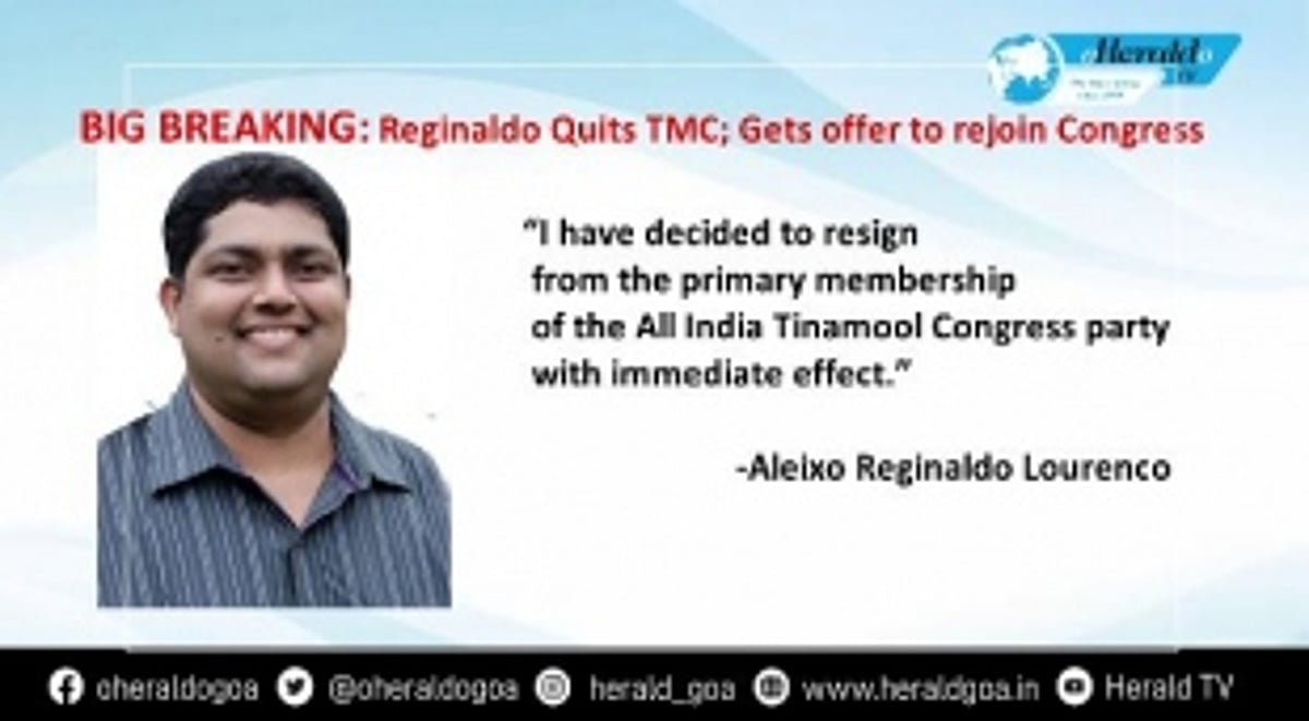 Reginaldo's one-month honeymoon with TMC ends. Quits party in a surprising U-turn