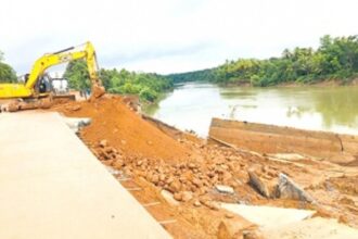 Repair work of Porascadem  highway portion begins