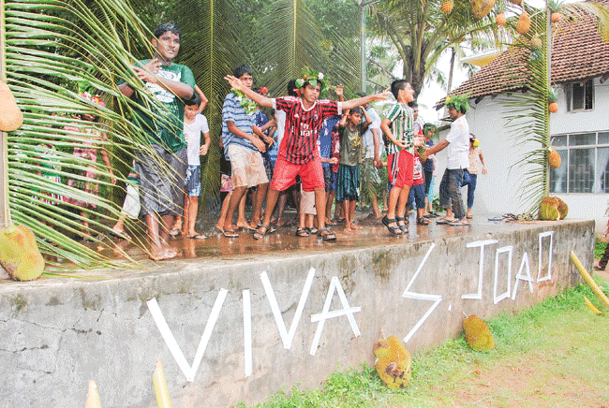 Revellers enjoying the celebrations of Sao Joao held at Mungul in Margao on Sunday.