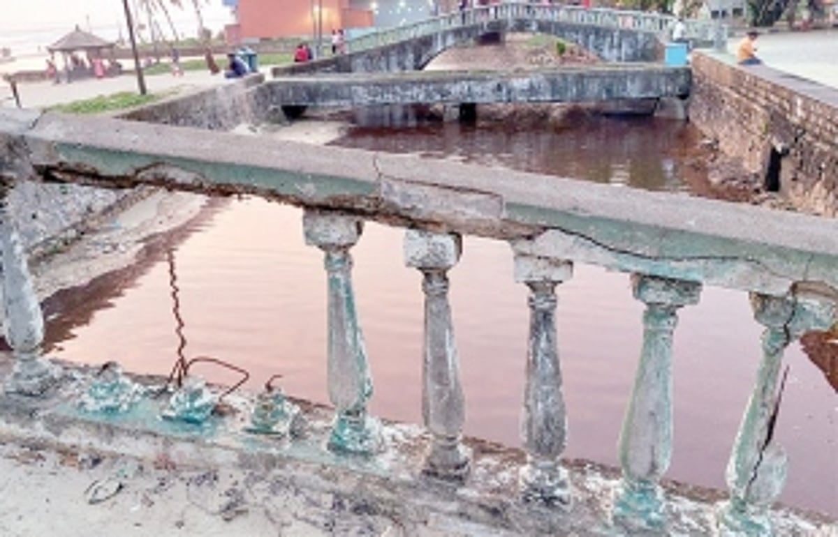 Rickety bridge at Colva cries for attention