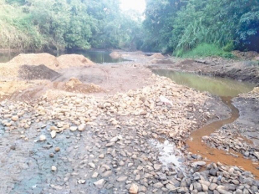 River in Bhati dying slowly due to over extraction of sand