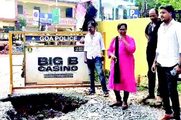 Road caves in at Baga for the third time
