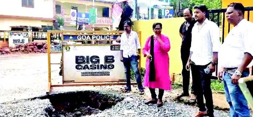 Road caves in at Baga for the third time