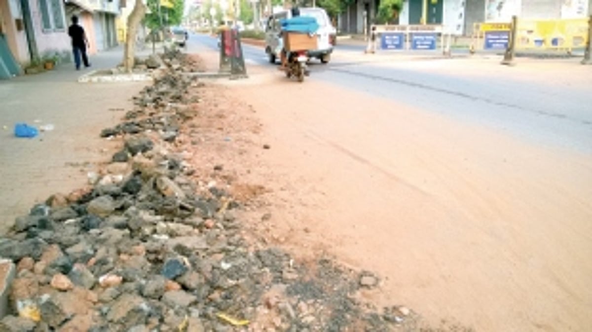 Road-digging carried out with rains round the corner