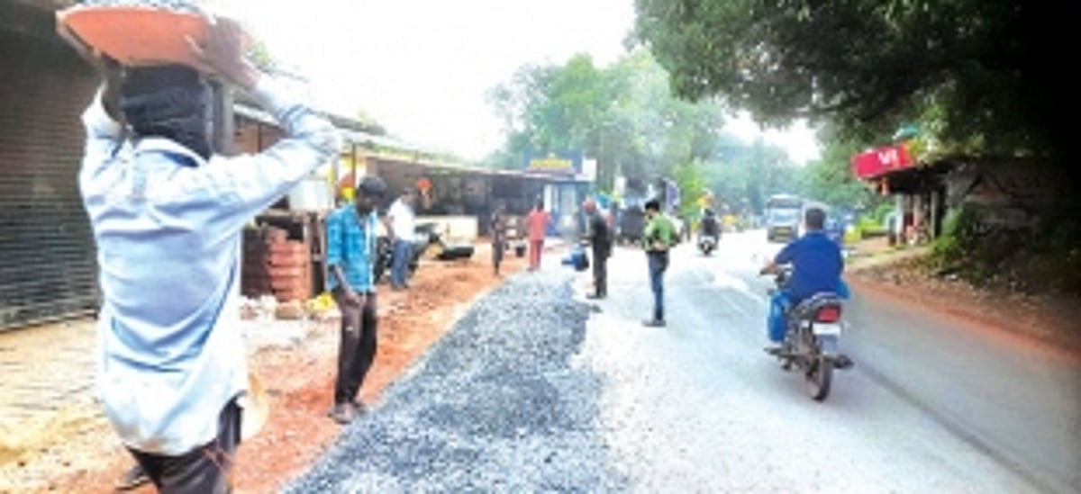 Road repair works in Mandrem raise  concerns ahead of National Games