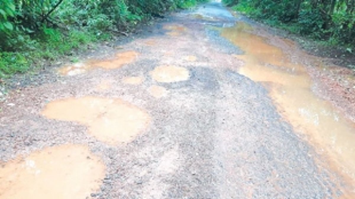 Road to Sanguem Industrial Estate in bad shape