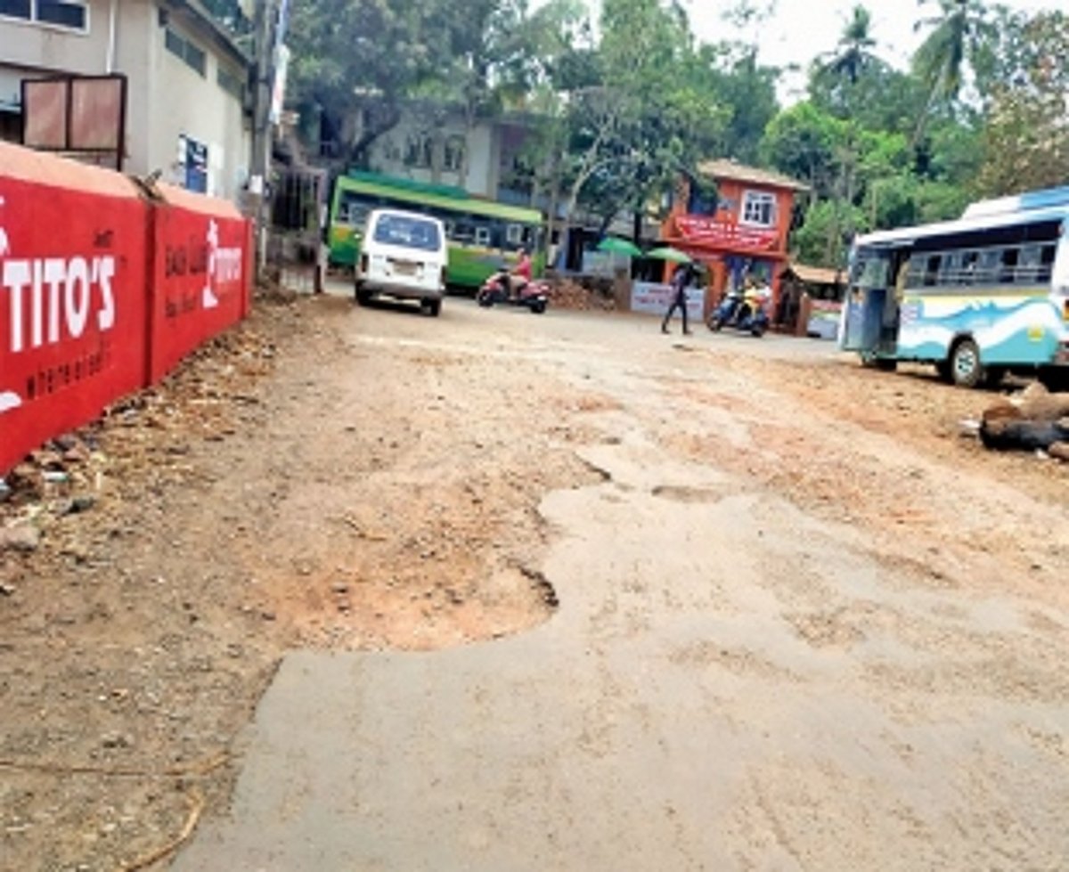 Road to Tivim railway station in bad shape