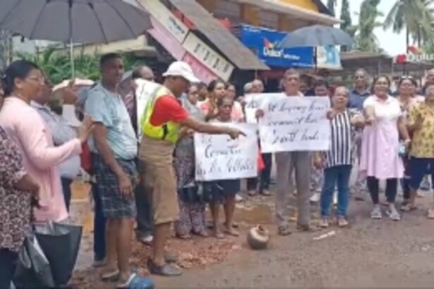 Road which was widened by slaughtering trees in bad state; villagers protest