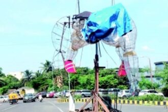 Roadside metal remains of Narkasur can cause mishaps