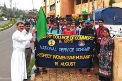 Rosary College of Commerce and Arts, Navelim holds rally on Independence Day