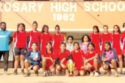 Rosary HS Navelim defeat Chubby Cheeks HS to clinch U-17 State Handball Champions