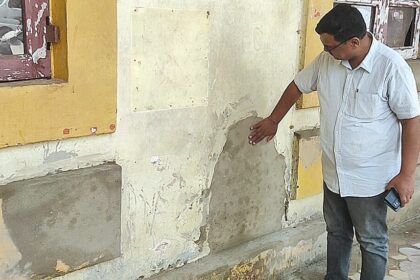 SCM red flags shoddy painting work of Margao Municipal Council bldg