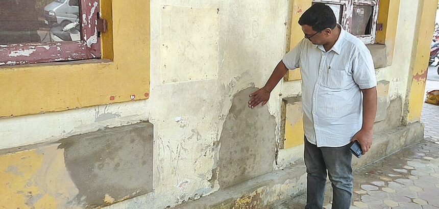 SCM red flags shoddy painting work of Margao Municipal Council bldg