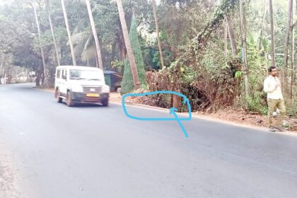 Safety Concerns Raised Over Missing Parapet on MDR-10 Road Near Siolim’s Bamon Vaddo