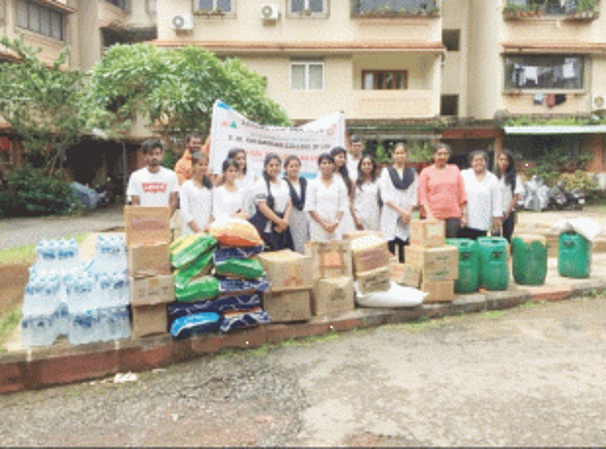 Salgaocar College cell campaigns for Kerala flood relief at Old Goa