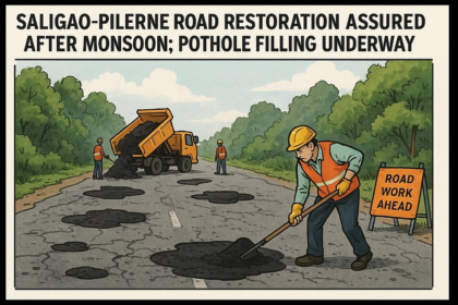 Saligao-Pilerne Road Restoration Assured After Monsoon; Pothole Filling Underway