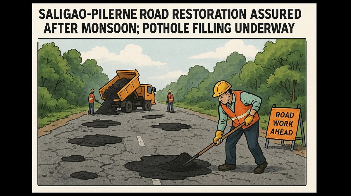 Saligao-Pilerne Road Restoration Assured After Monsoon; Pothole Filling Underway