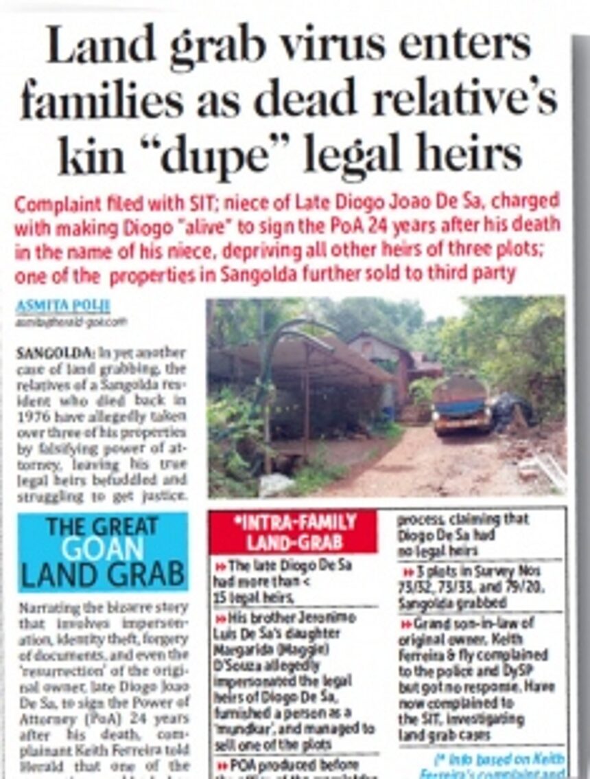 Sangolda woman booked for forging PoA, selling late uncle’s property