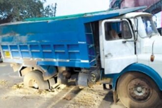 Sanguem-Curchorem road turns death trap amidst unending  digging for sewerage network